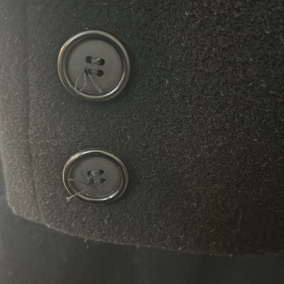 Vtg 90s Womens Black London Fog 100% Wool Overcoat Union Sz 8P - Picture 11 of 11